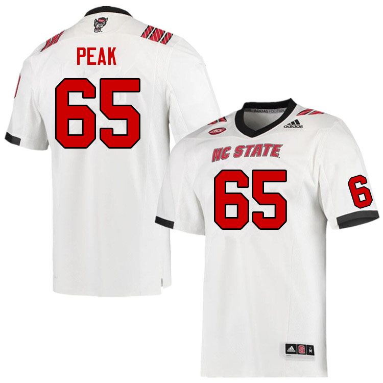 Men #65 Jacarrius Peak NC State Wolfpack College Football Jerseys Sale-White
